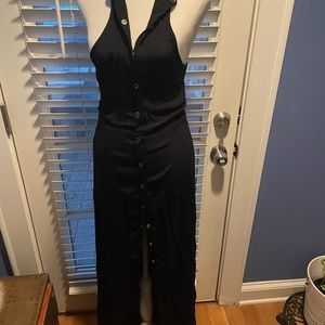 Nasty Gal Black Maxi Dress Size Small Button Front